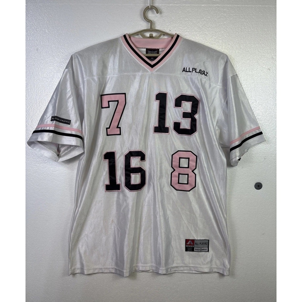 East‎ To West All Playaz Mens Sport Jersey 2XL White Pink Authentic Y2K Hip Hop